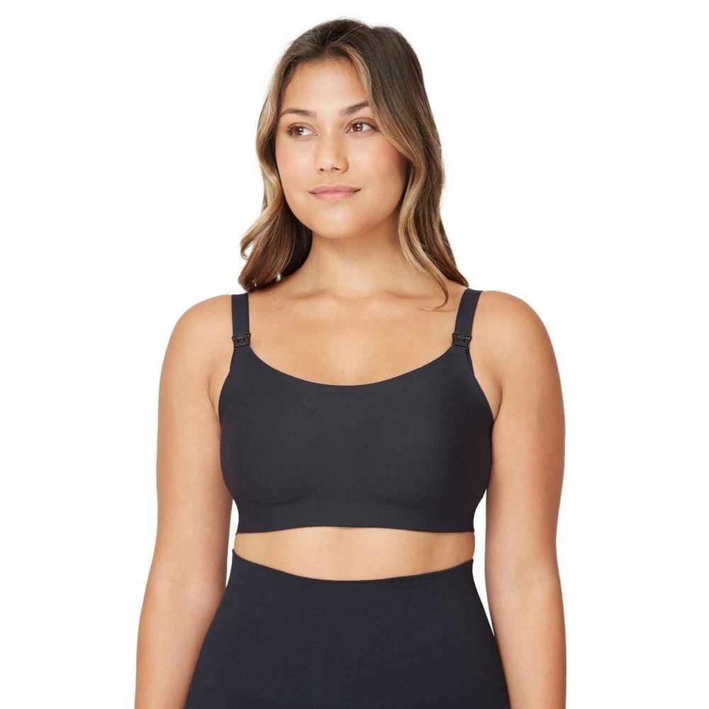 ⭐️Belly Bandit Size Medium Black Leak Proof Nursing Bra Maternity Removable Cups